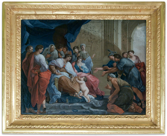 pintura sobre vidro — cena mitológica